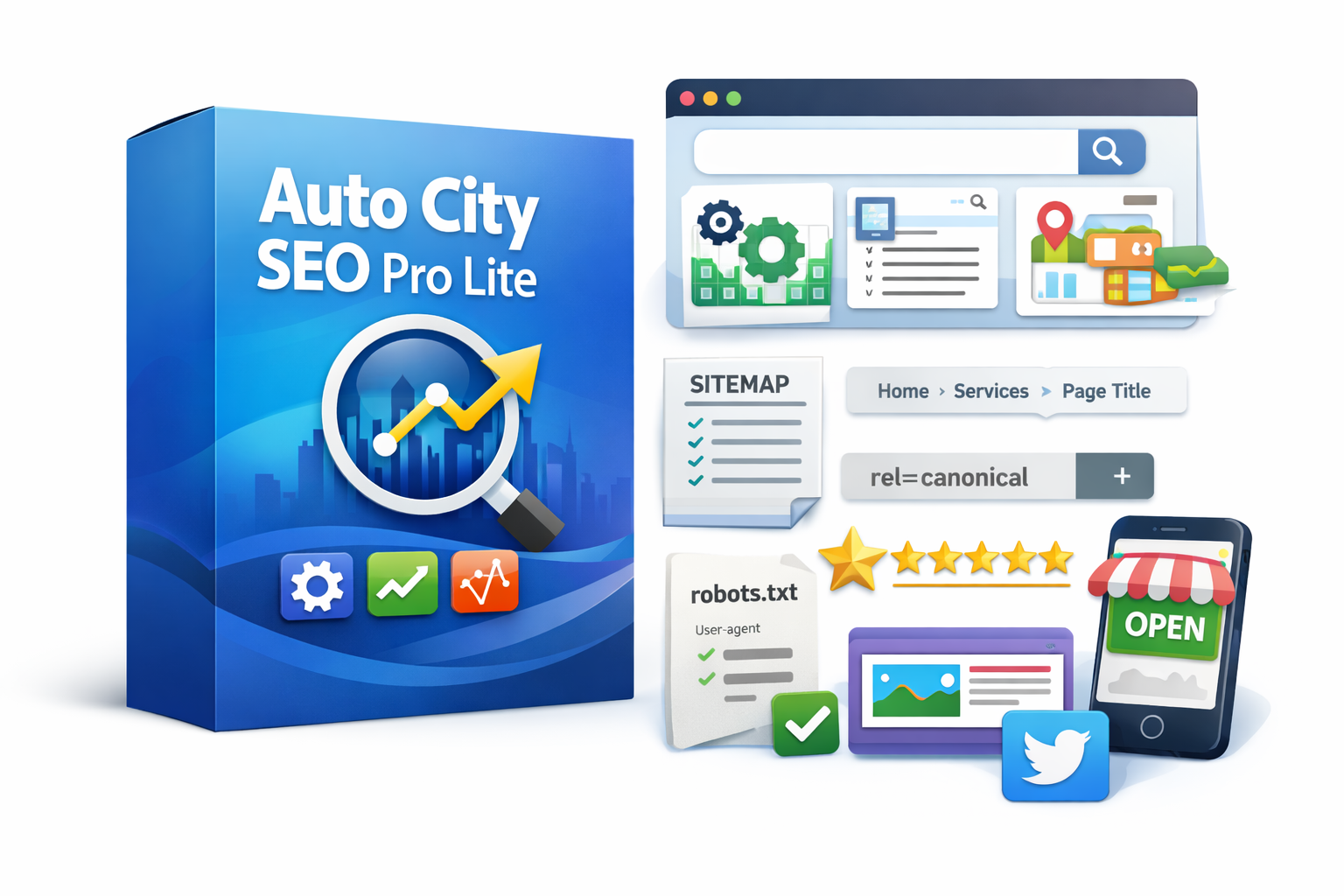 Auto City SEO Pro Lite – سيو تلقائي كامل يساعد موقعك على تصدّر محركات البحث